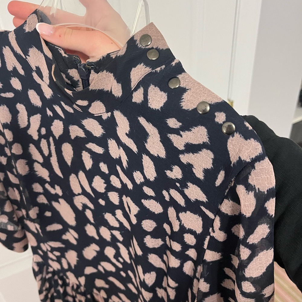 Whistles Brushed Cheetah Pleated Dress - Picture 6 of 6